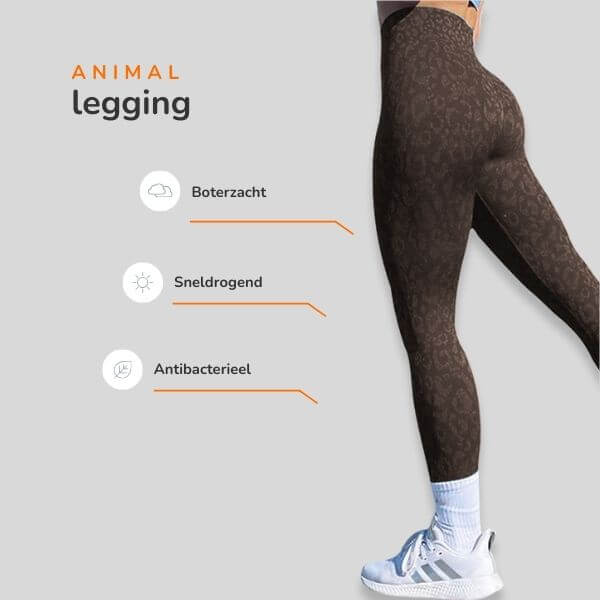 Animal seamless legging luipaard
