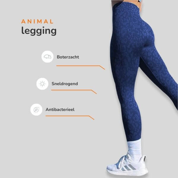 Animal seamless legging luipaard