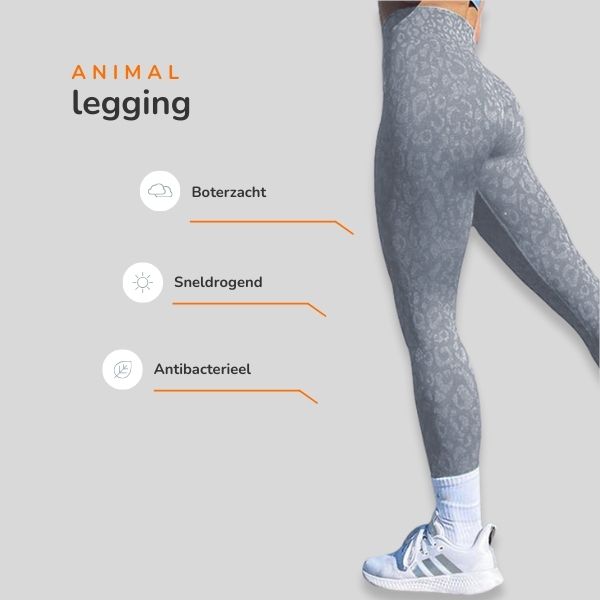Animal seamless legging luipaard