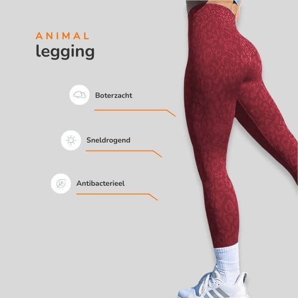 Animal seamless legging luipaard