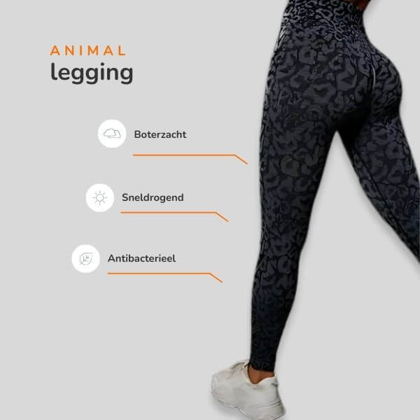 Animal seamless legging luipaard