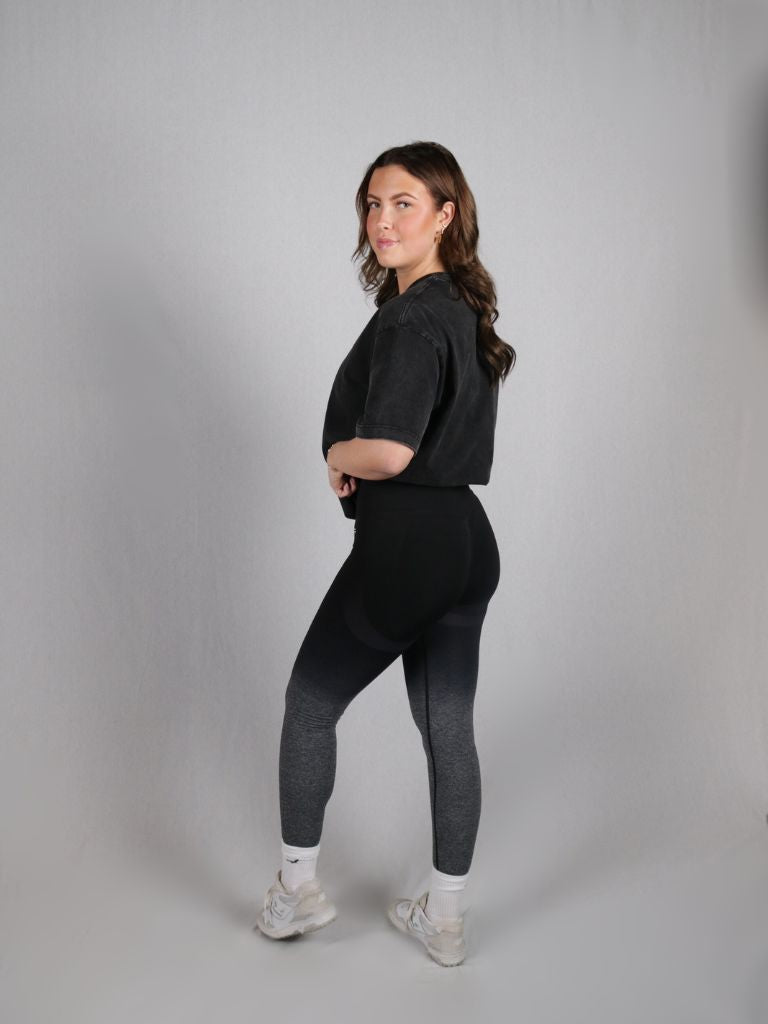 Energy | Seamless fitness legging - Zwart/wit verloop